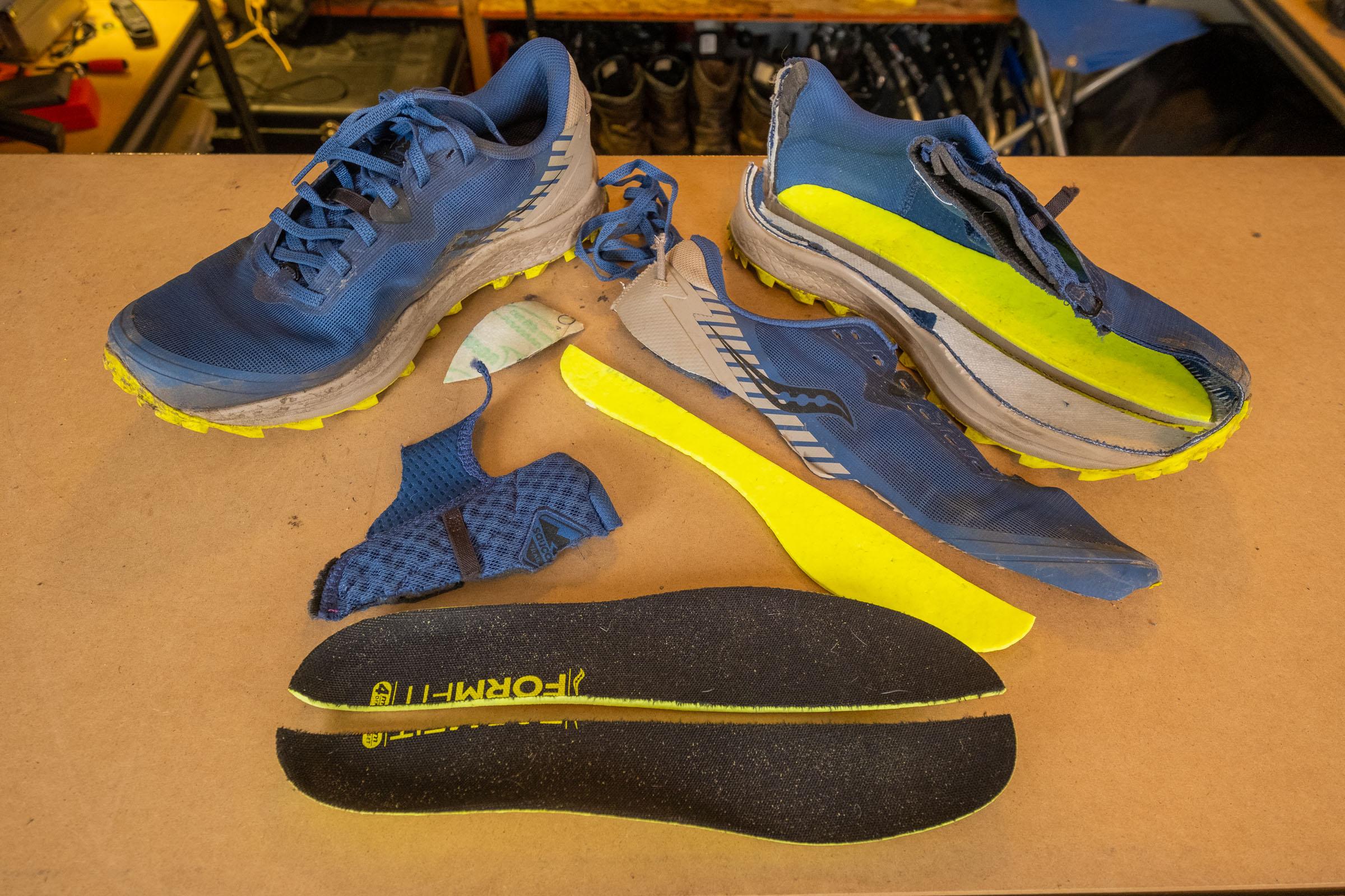 Pieces of the Saucony Peregrine 11